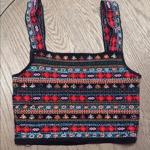 Colorful Beaded Women's Crop Top